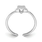 Sterling Silver Rhodium-plated Polished Star Toe Ring